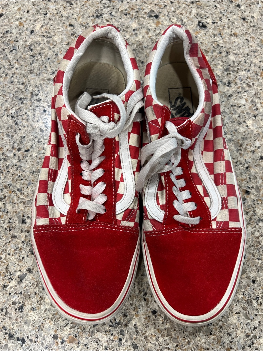 Vans old school Red and White Checkerboard Old Skool Sneakers m 7 w 8.5 z22